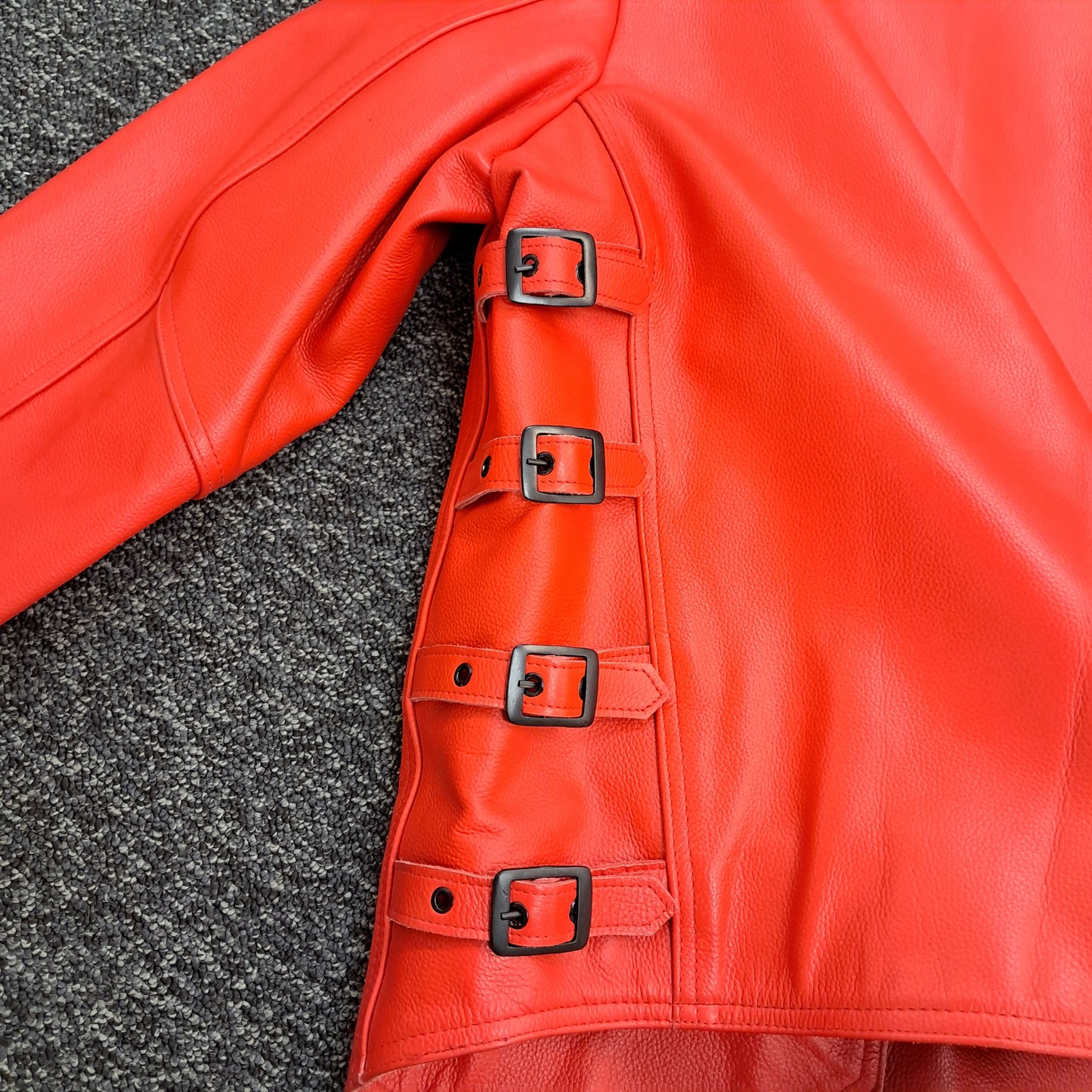 Red leather jacket