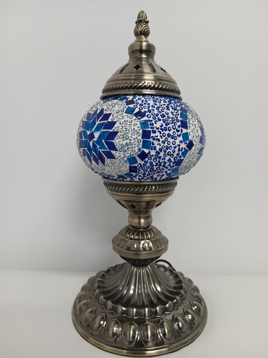 Turkish Mosaic Lamp - White & Blue