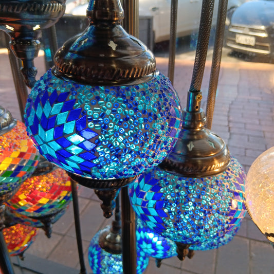 Mosaic Lamp - 7 Tier Blue