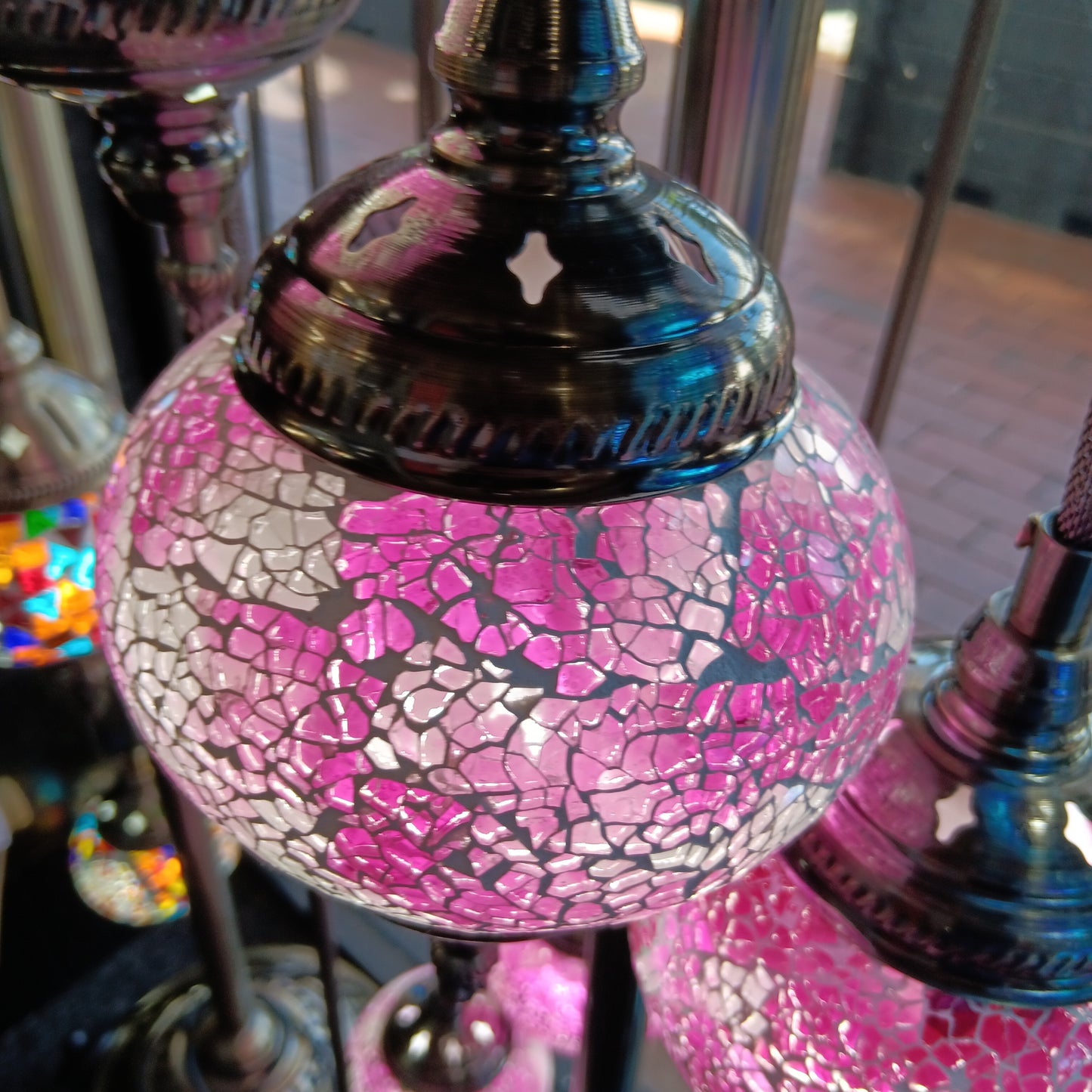 Mosaic Lamp - 7 Tier Pink