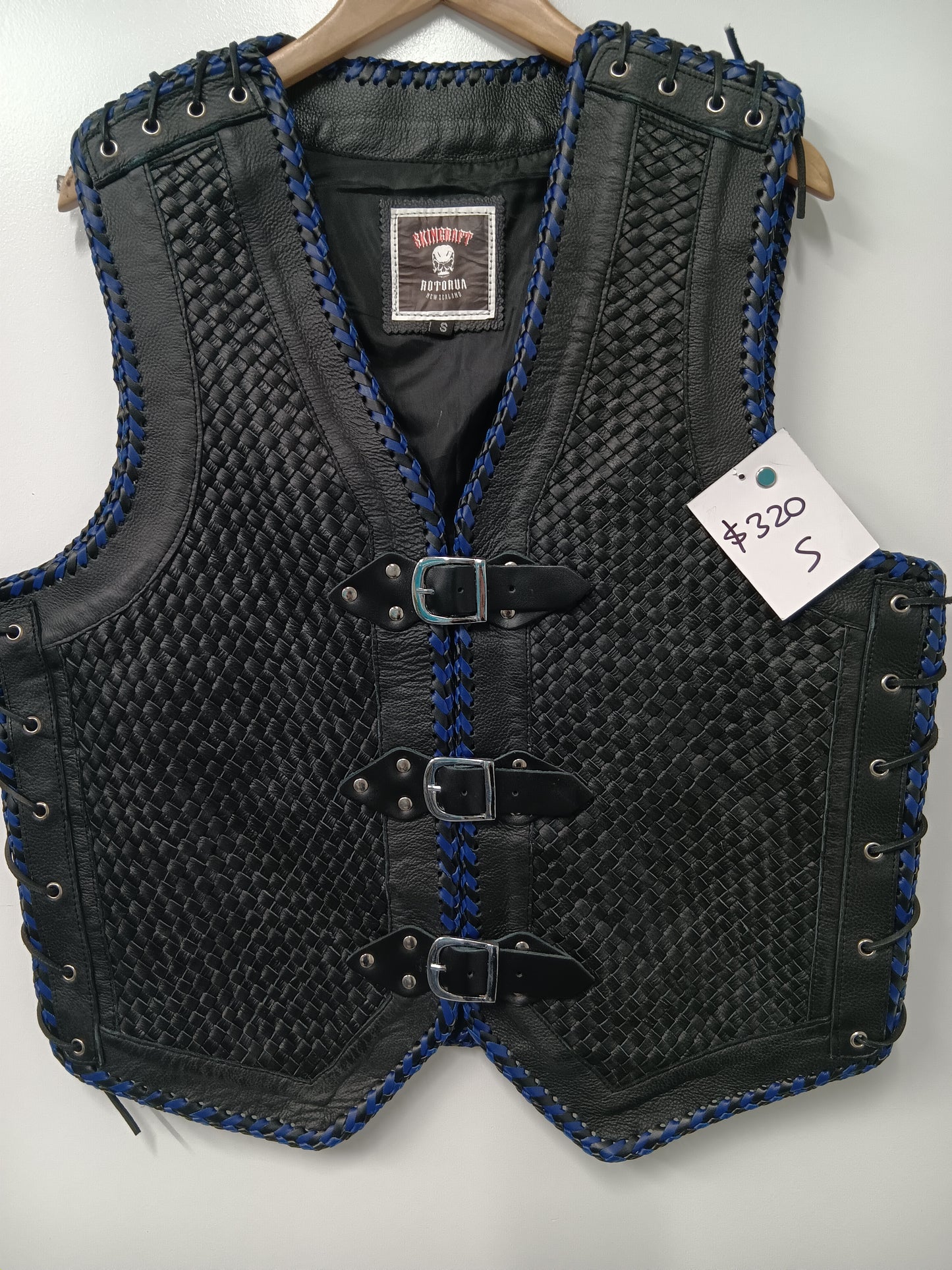 Vest - Black w/ Blue Plait