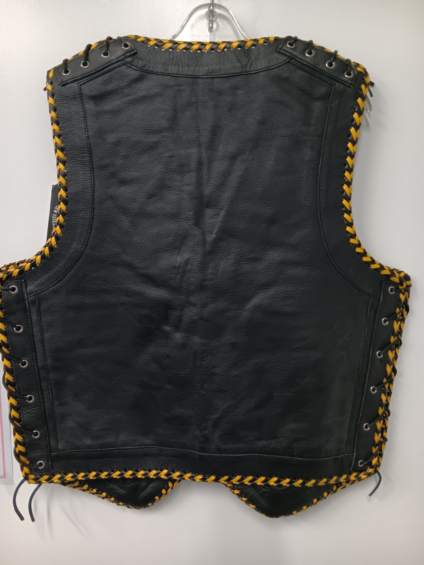 Yellow/black plaited vest