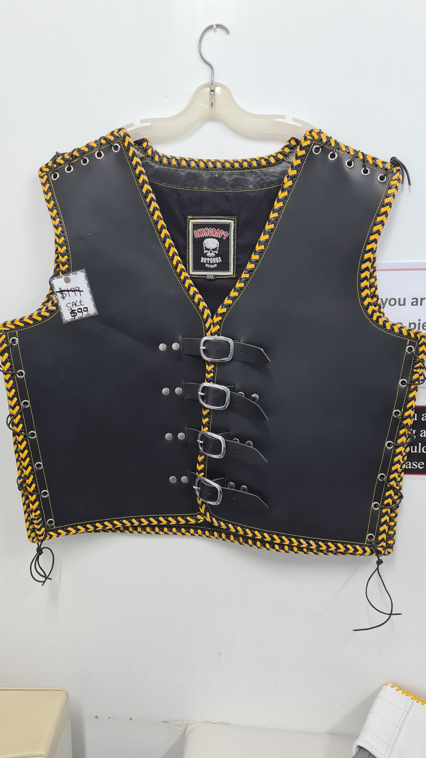 Vest - Black w/yellow lace