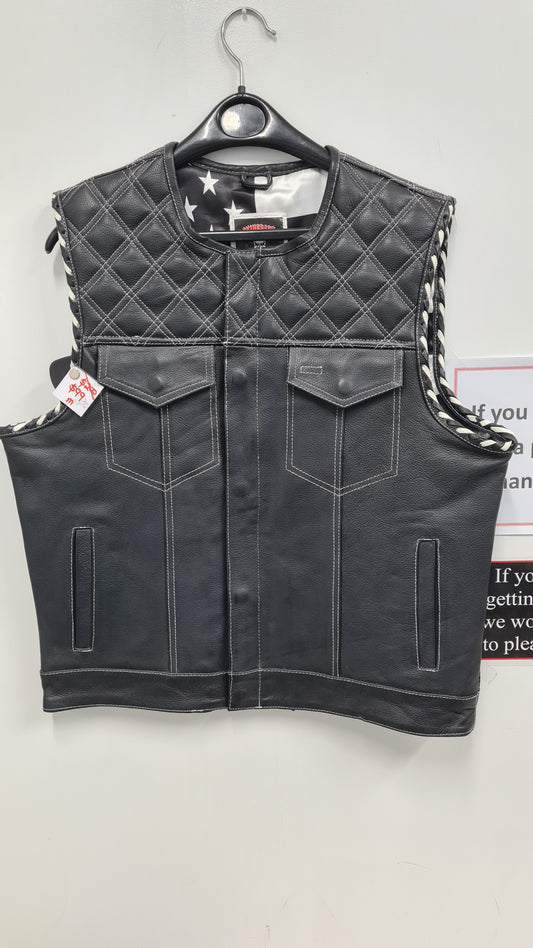 Vest - Black w/white stitch