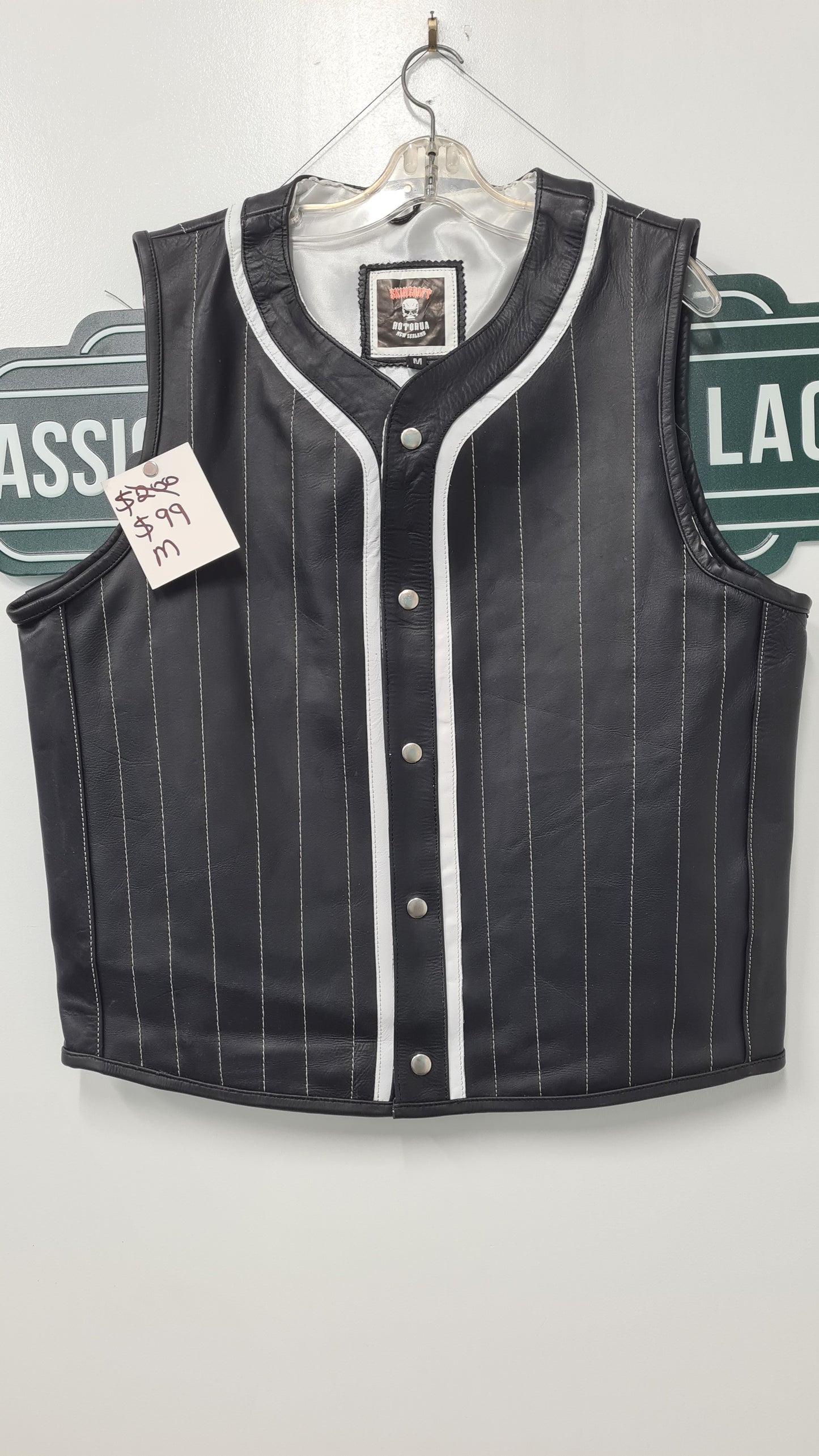 $99 Vest - Black/white baseball style