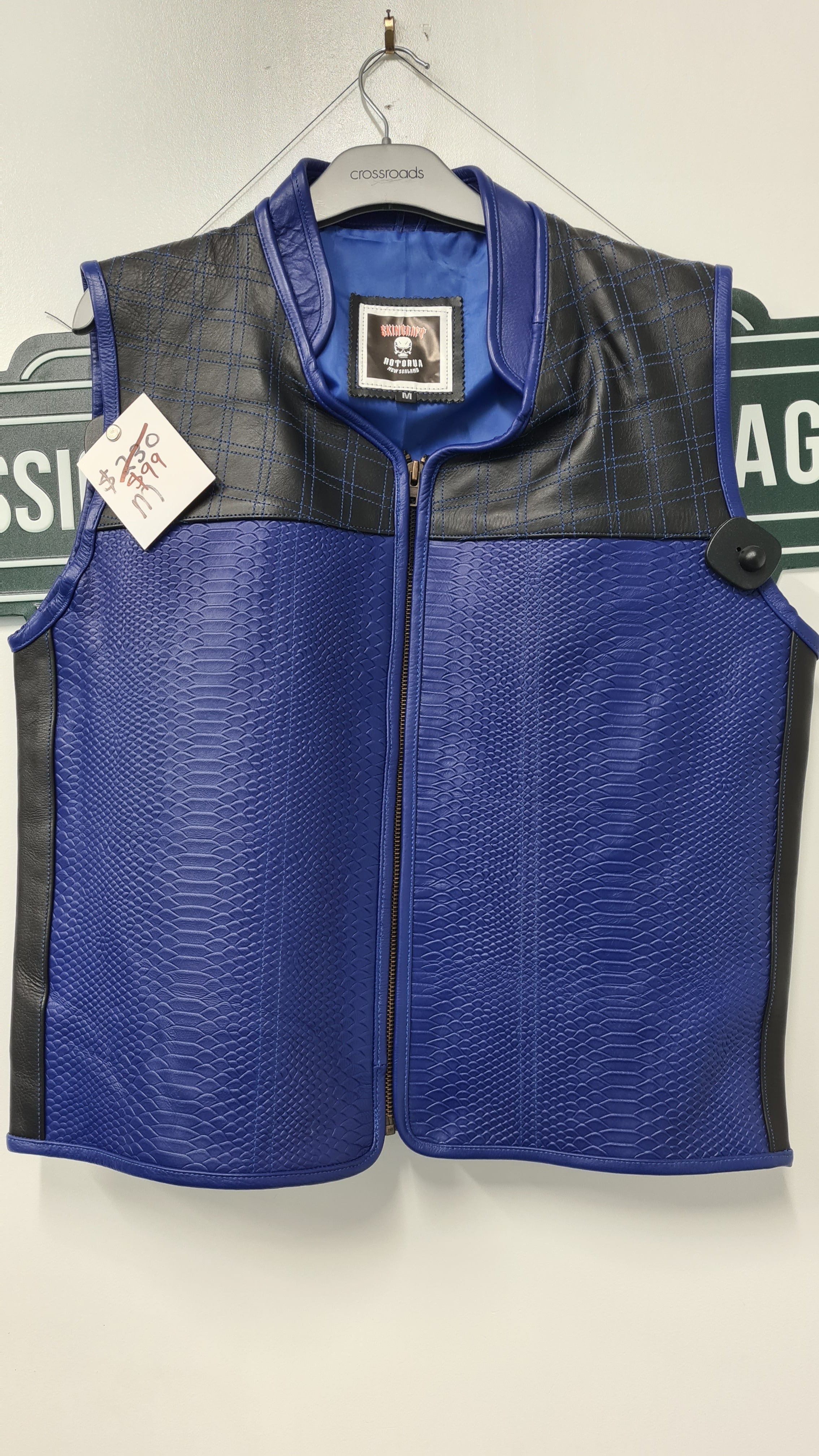 $99 Vest - Blue w/black top/blue stitch