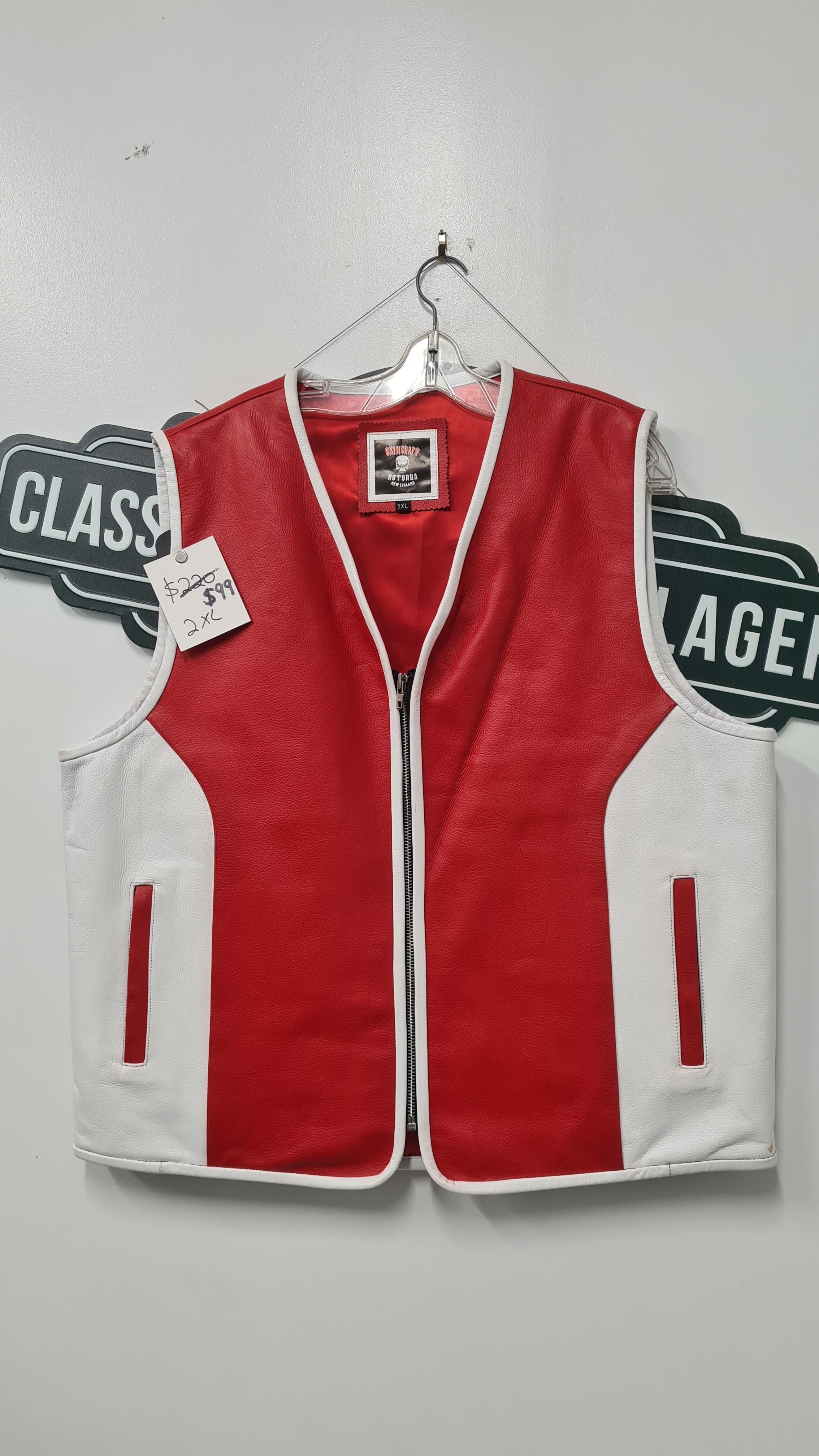$99 Vest - red w/white sides