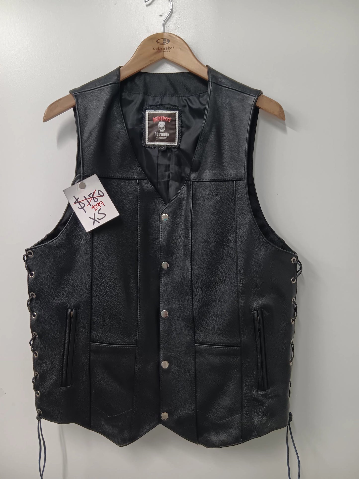 $99 Vest - Leather domed front vests