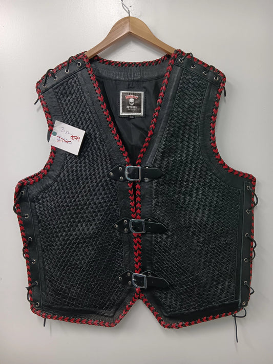 $99 Vest - Red Woven leather vest