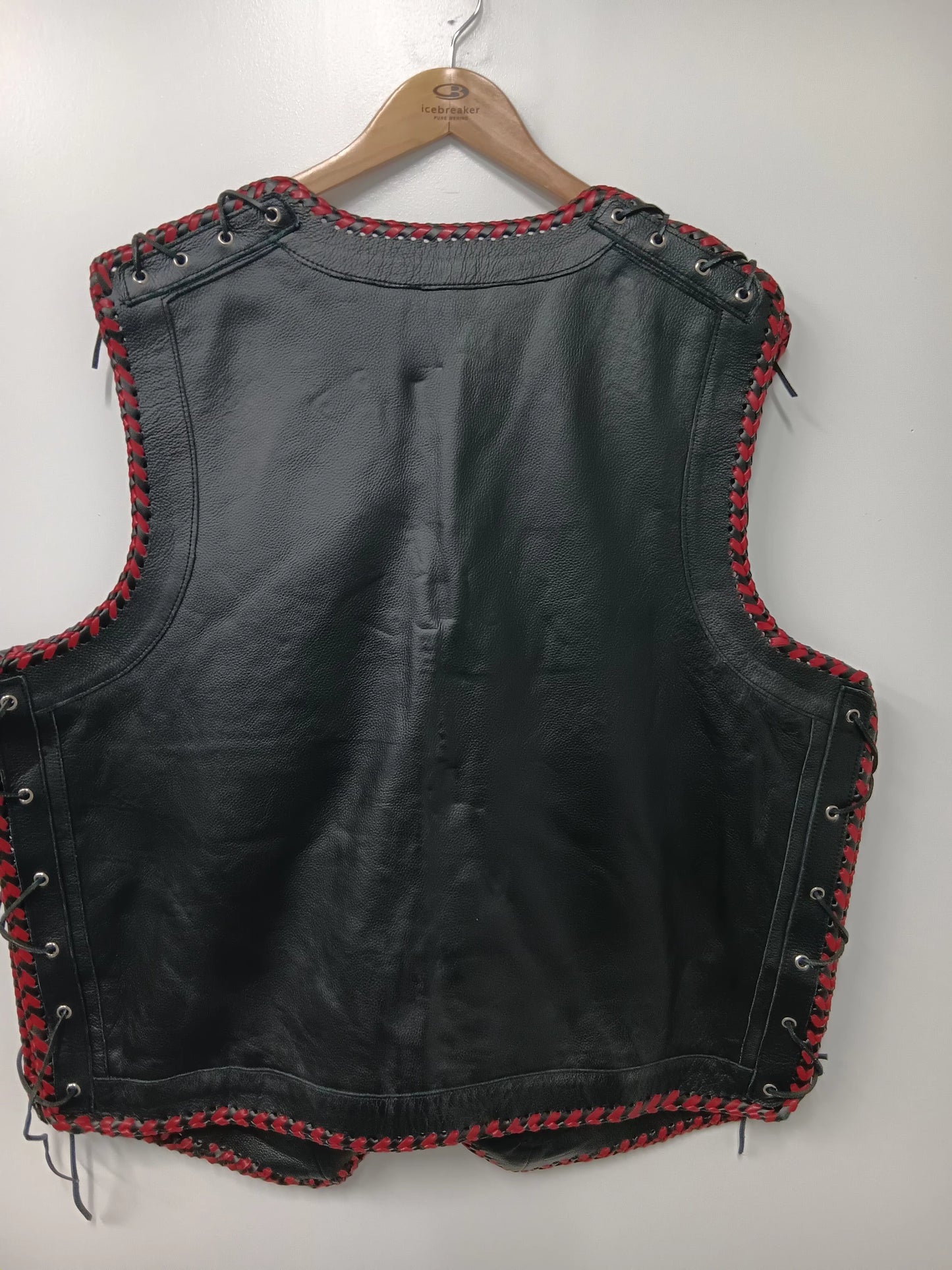 $99 Vest - Red Woven leather vest