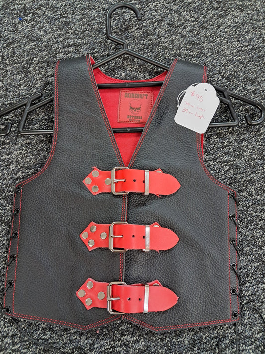 Kids Vest - Black w/Red Buckles