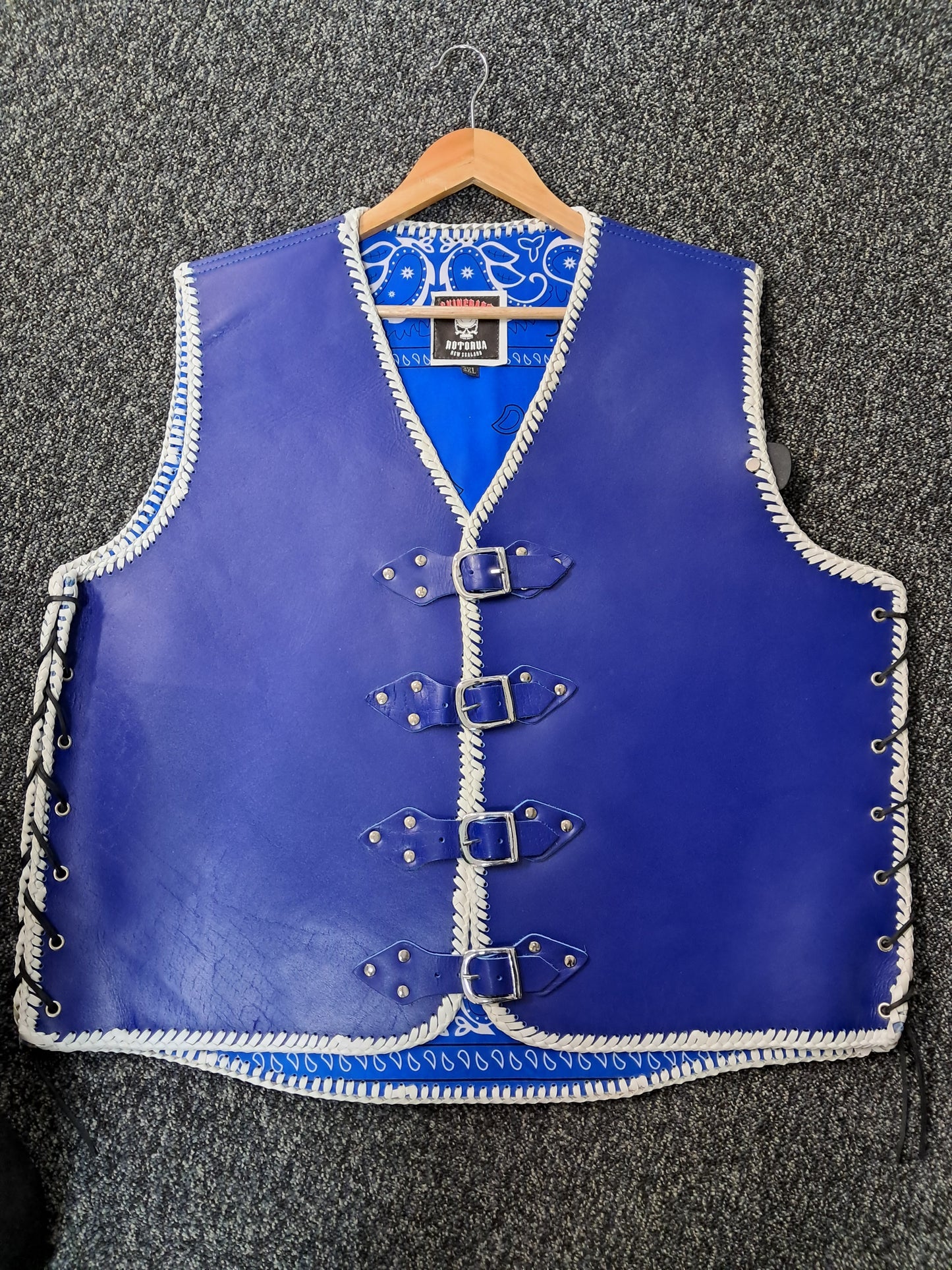 Vest - Blue w/White lace