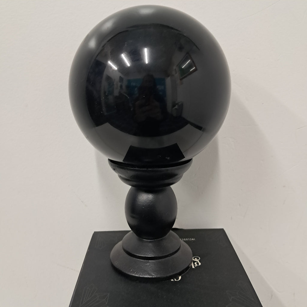 Black glass crystal ball