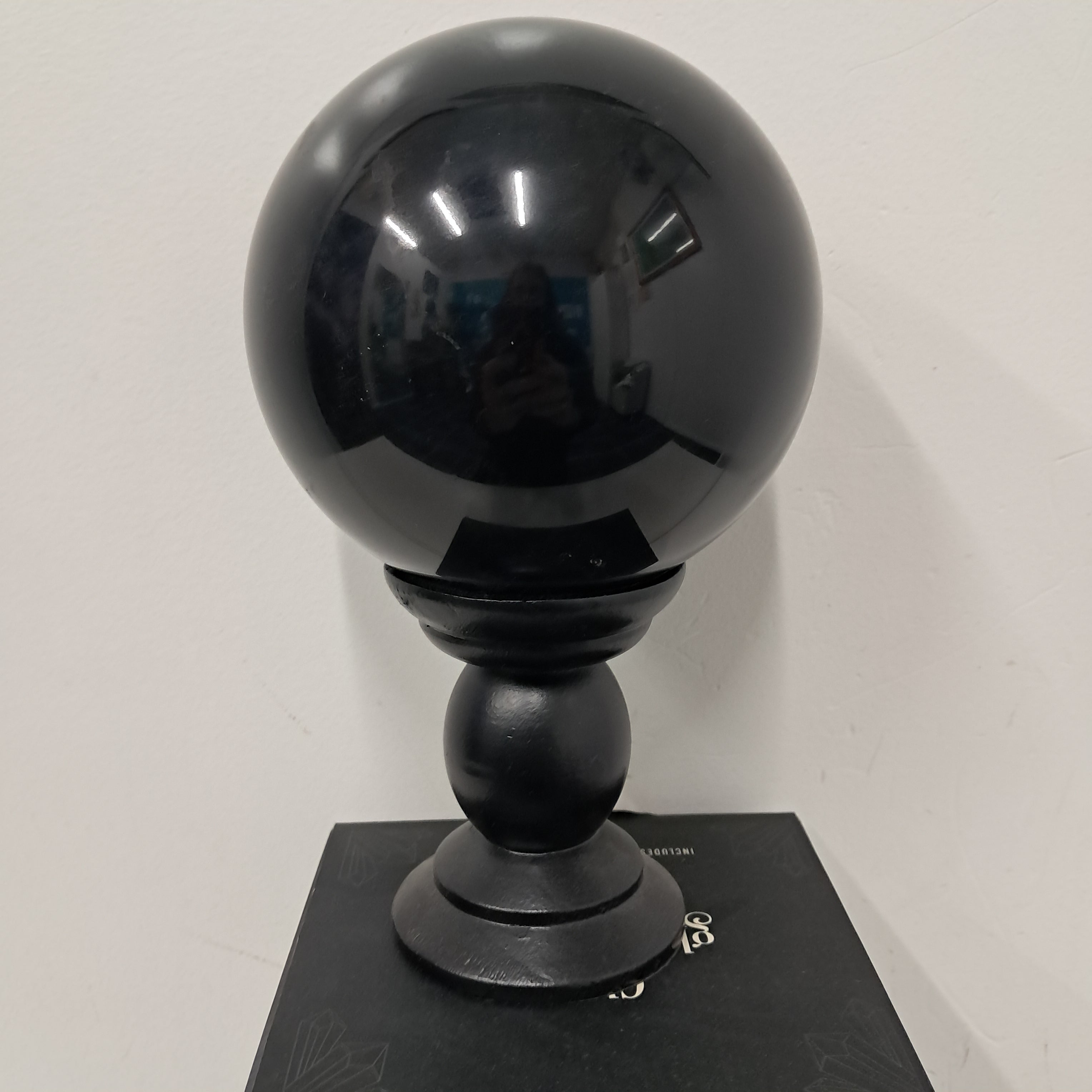 Black glass crystal ball