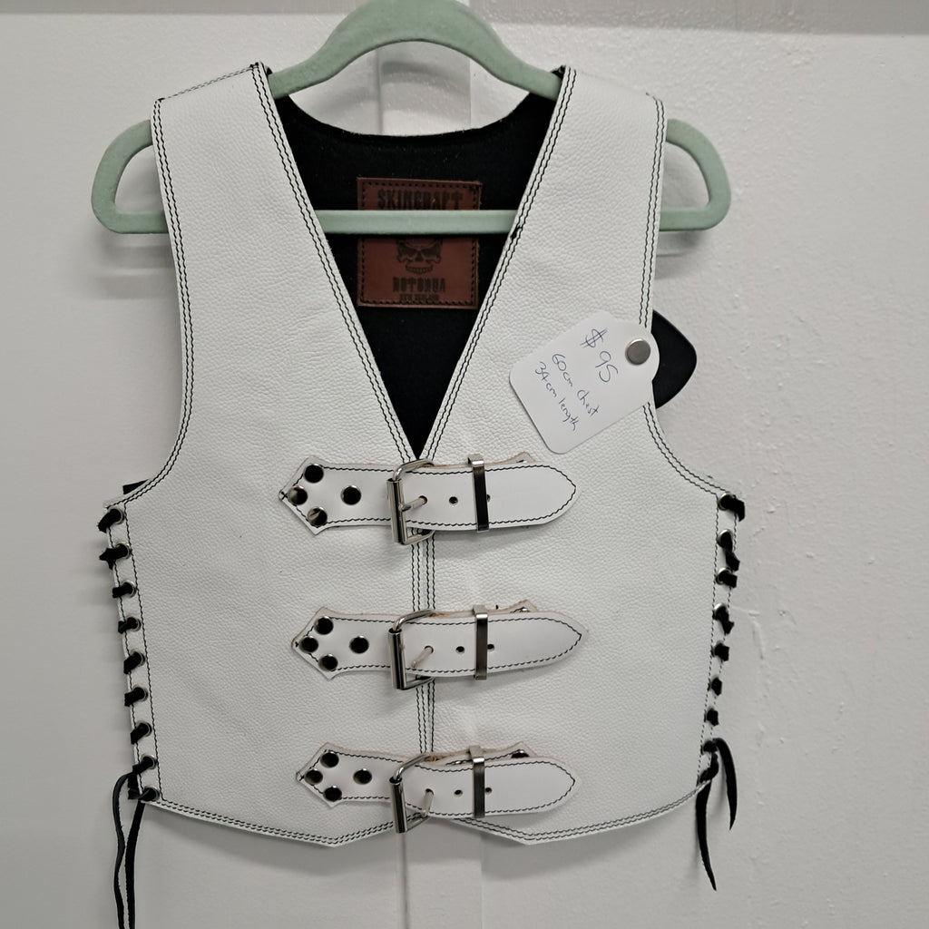 Kids Vest - White w/Black lacing