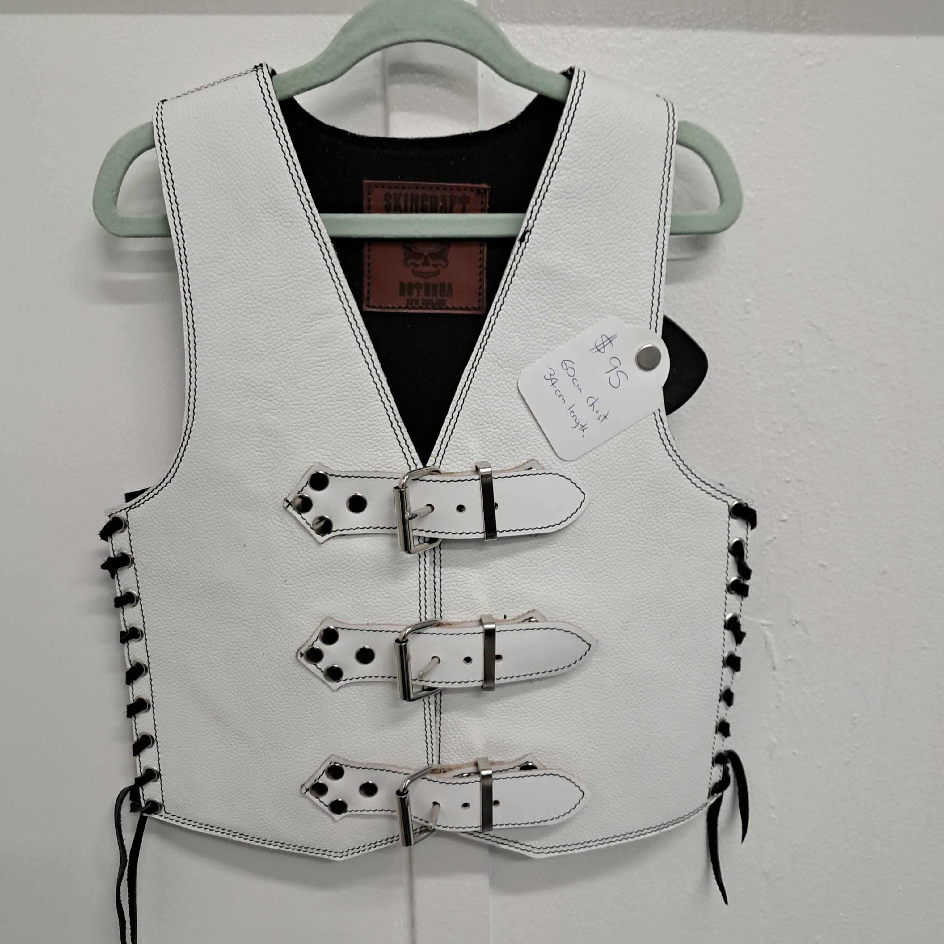 Kids Vest - White w/Black lacing