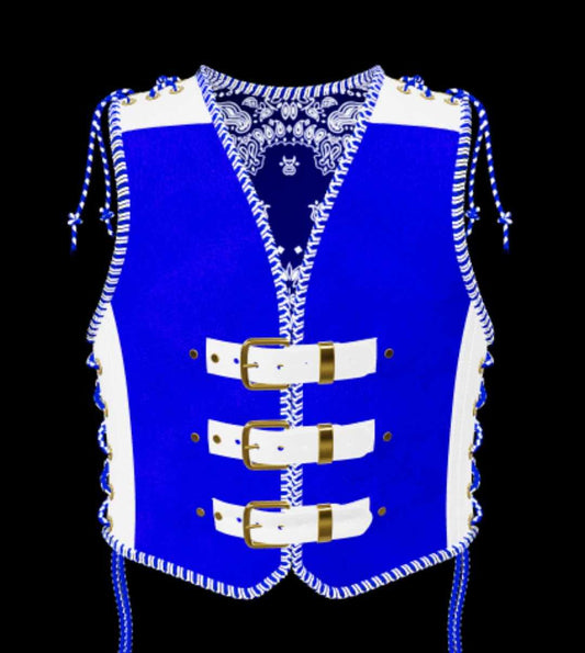 Vest - Blue w/White