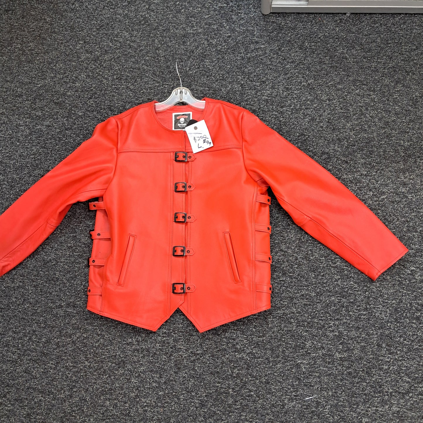 Red leather jacket