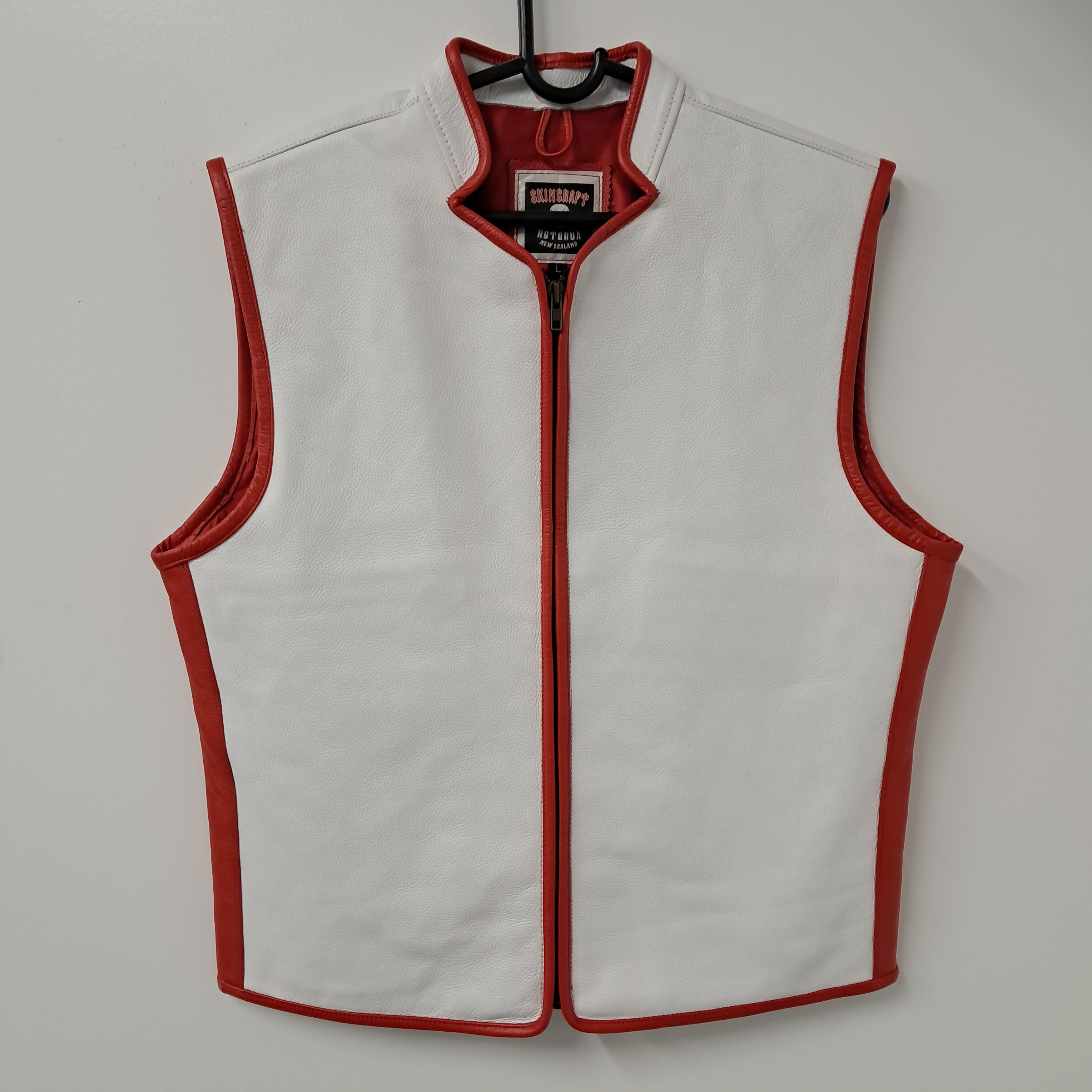 Vest - White w/Red Border