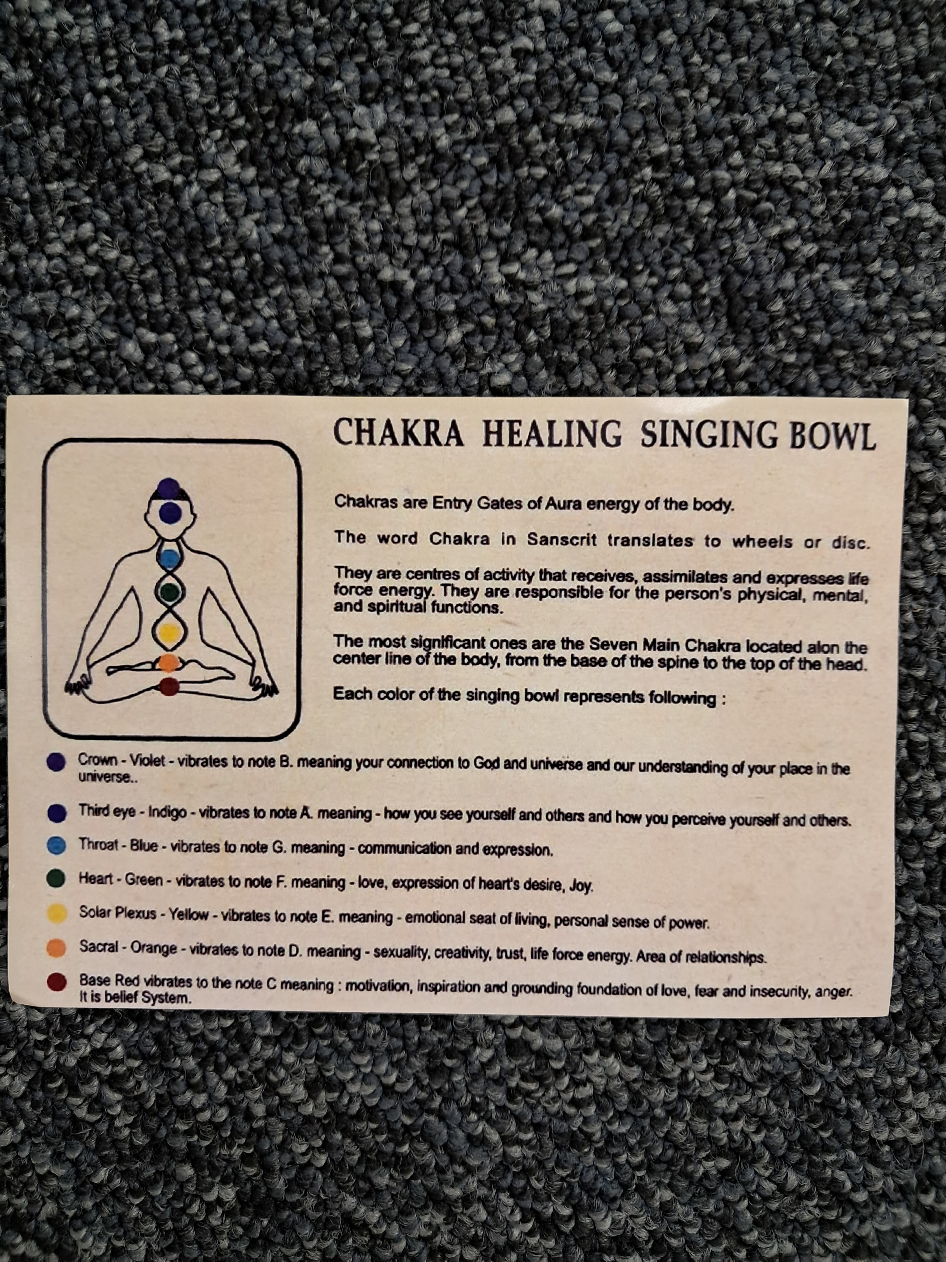 Chakra healing siniging bowl