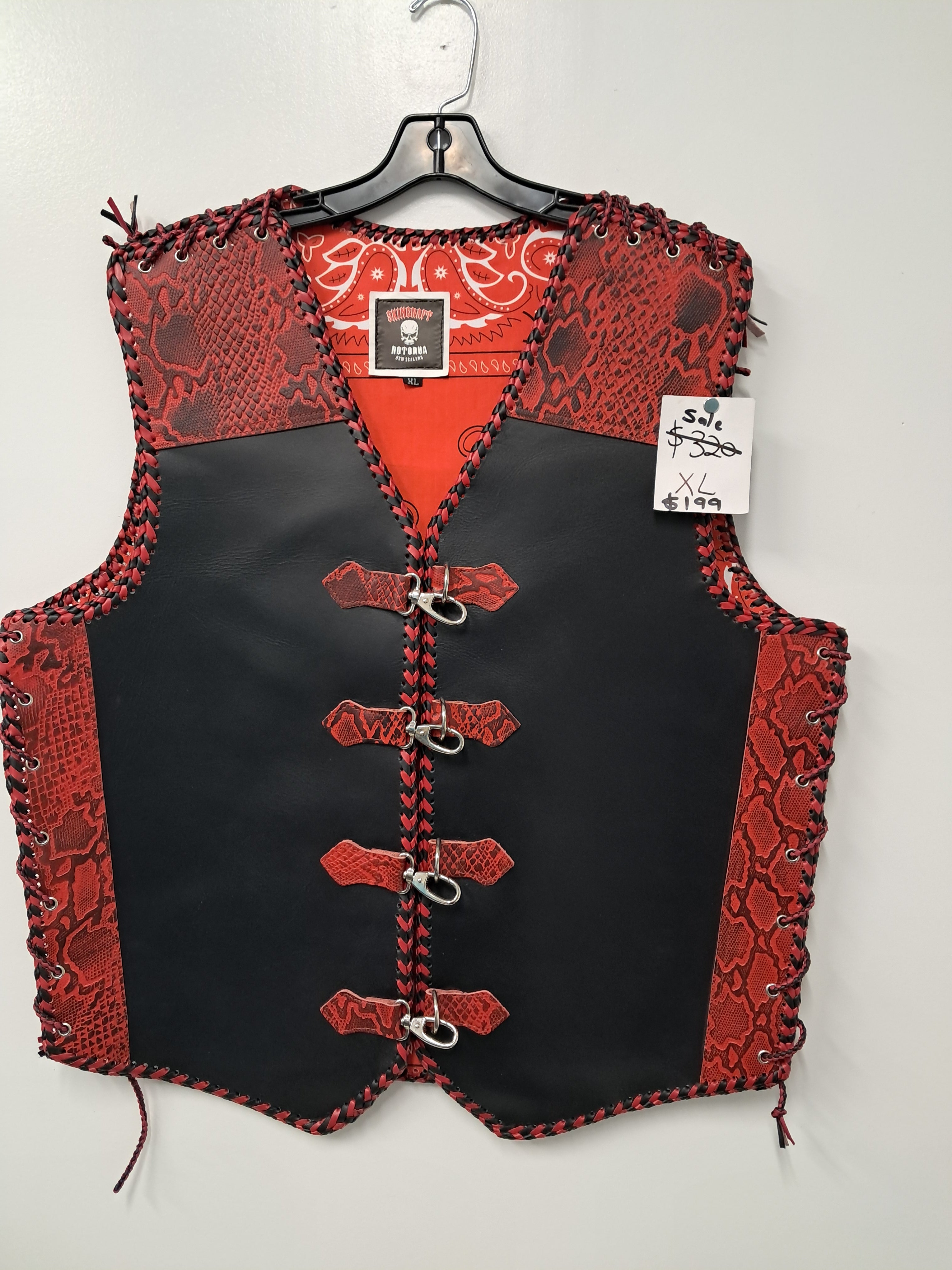 Skingraft snake leather bikers vests