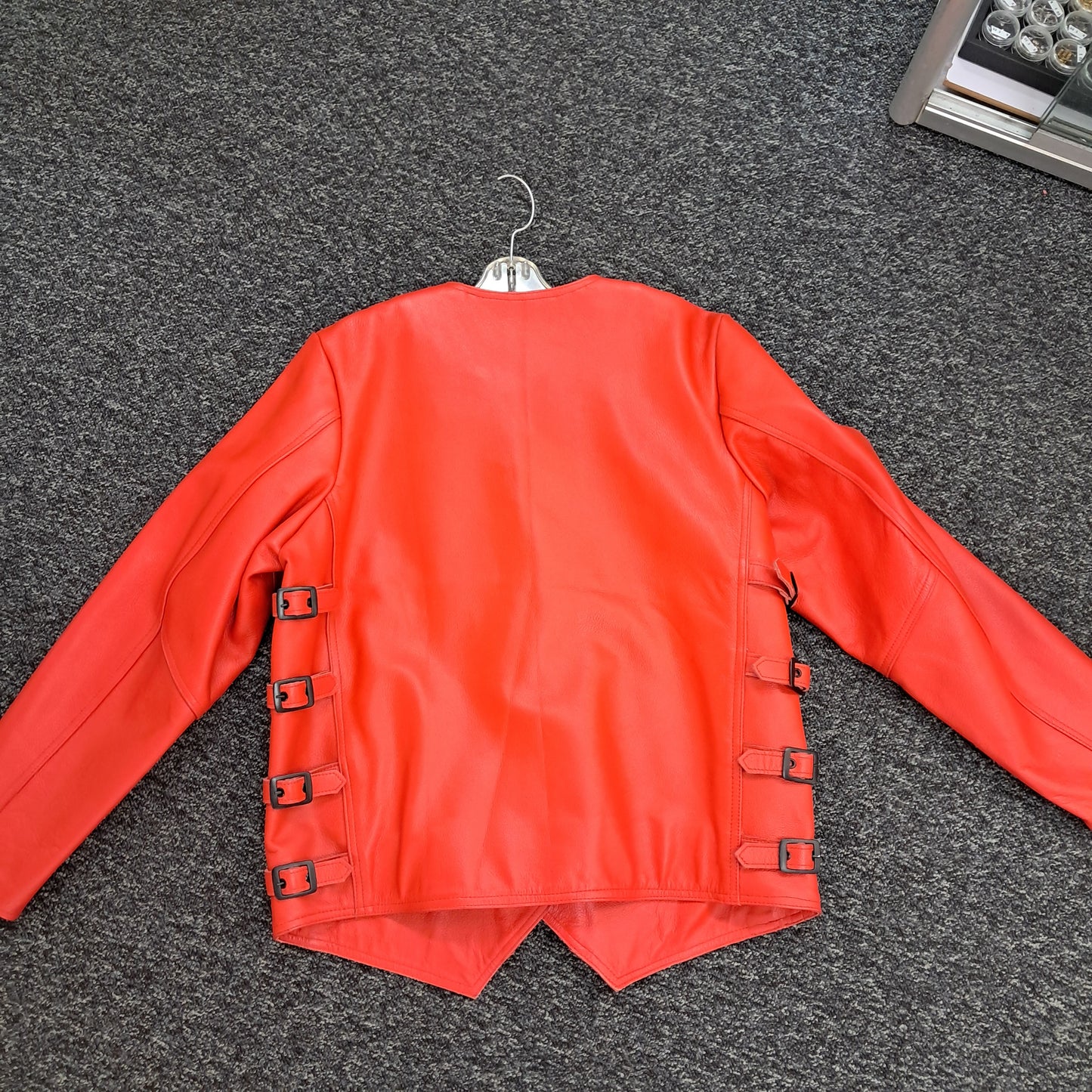 Red leather jacket