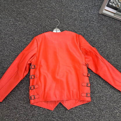 Red leather jacket