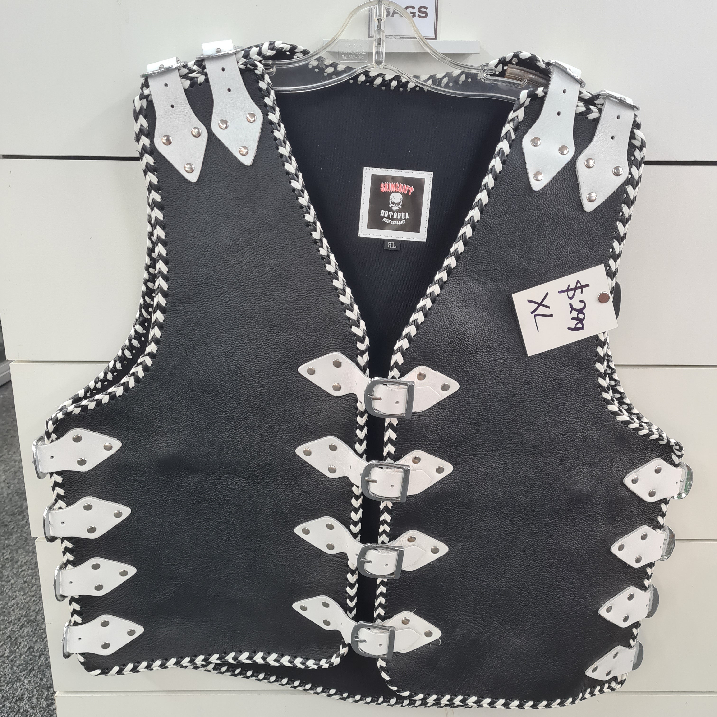 Vest - Black w/white buckles