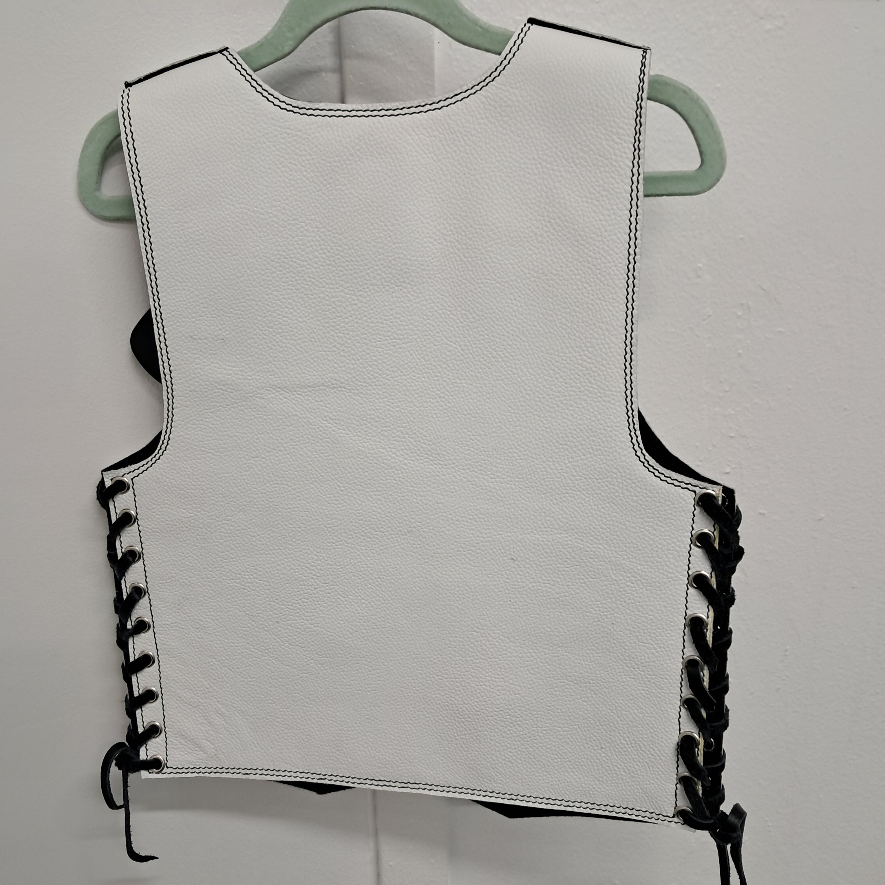 Kids Vest - White w/Black lacing