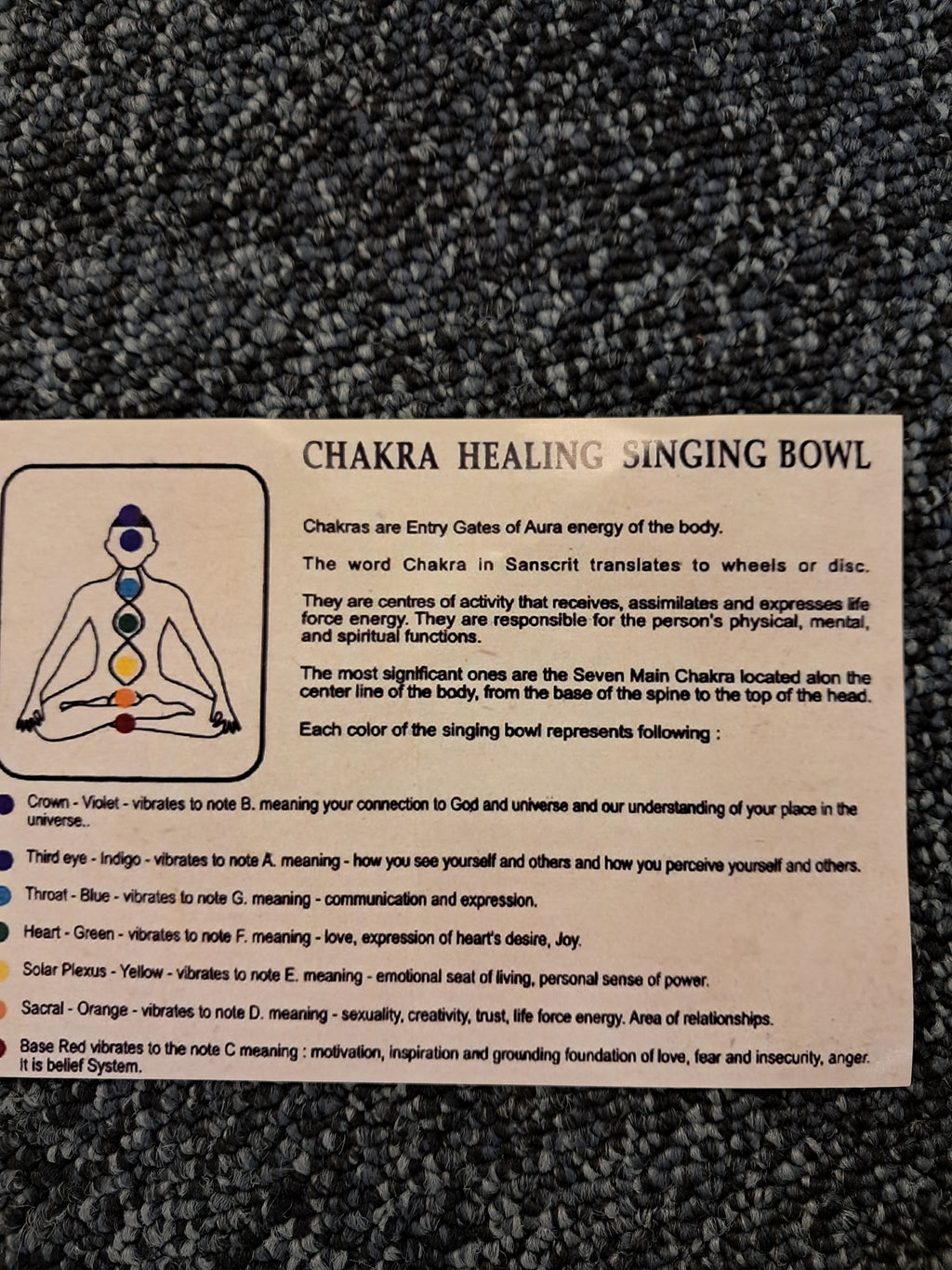 Chakra healing singing bowl
