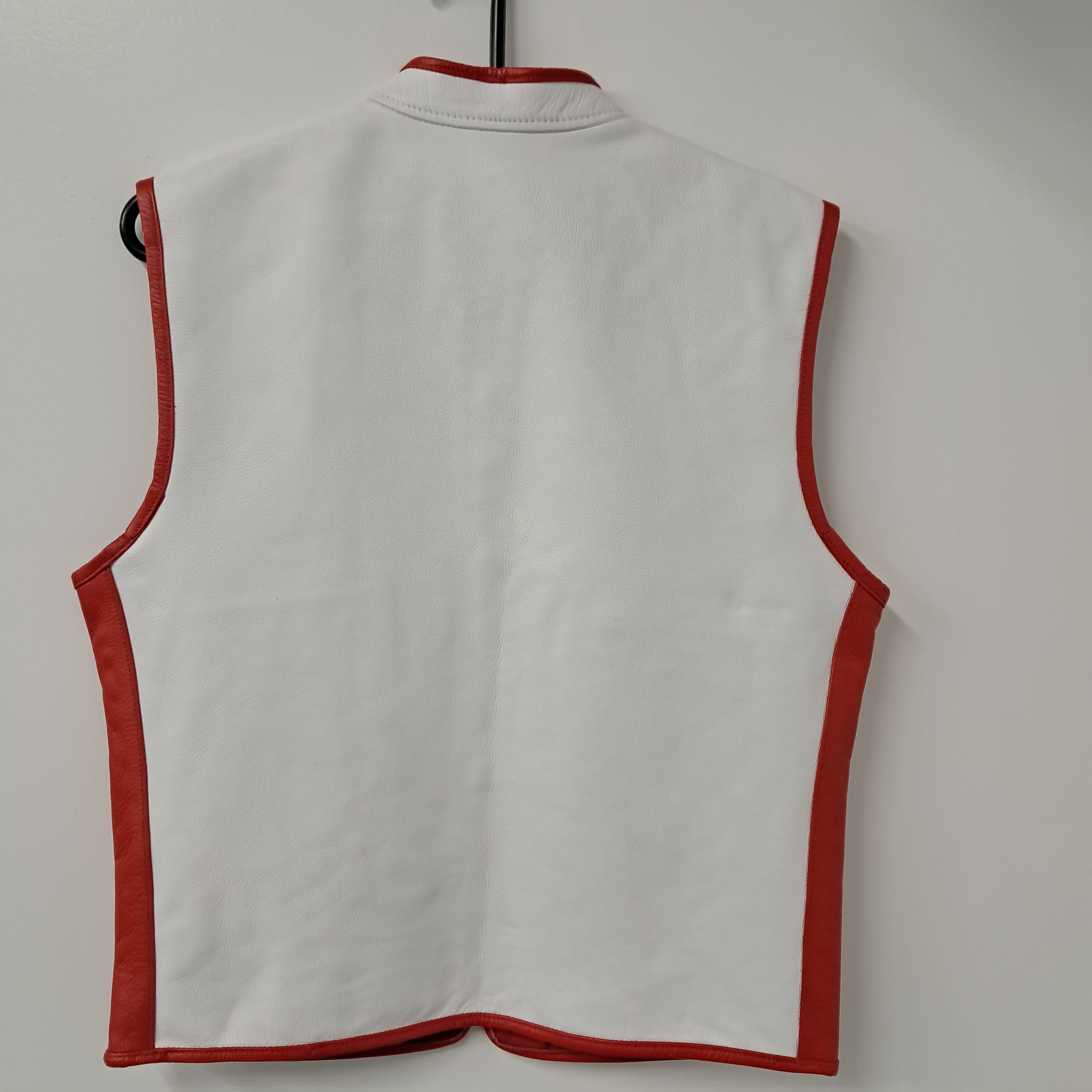 Vest - White w/Red Border