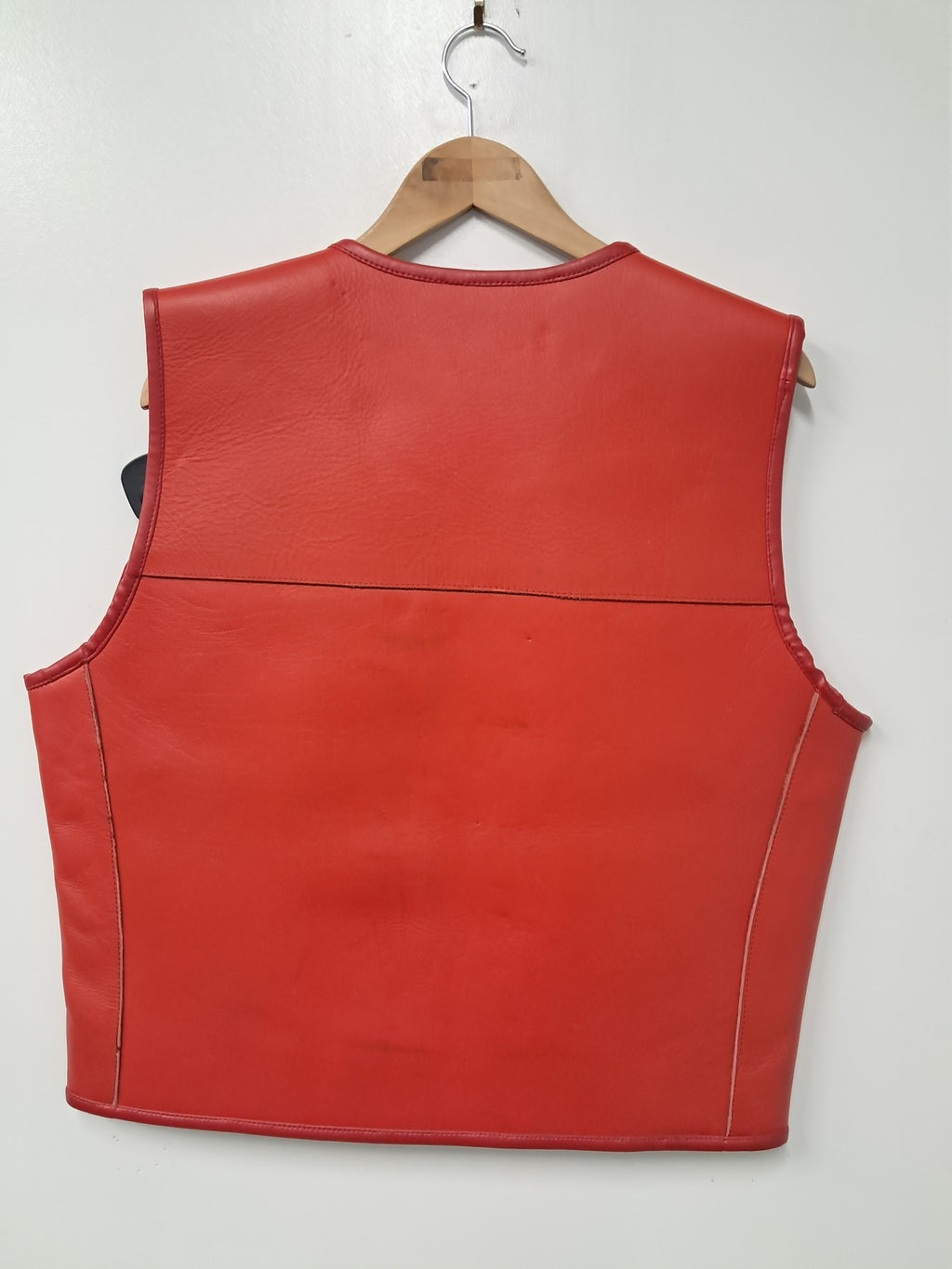 Red leather bikers vests